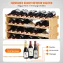 36 Bottle Stackable Modular Wine Rack, 4-Tier Solid Bamboo Wood Storage Racks, Floor Freestanding Wines Holder Display Shelf, Wo