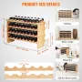 36 Bottle Stackable Modular Wine Rack, 4-Tier Solid Bamboo Wood Storage Racks, Floor Freestanding Wines Holder Display Shelf, Wo
