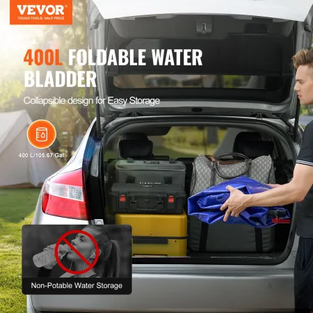 Portable Water Storage Bladder 400 L 1000D PVC Collapsible Water Tank