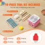 Mini Pottery Wheel, 0-320RPM Adjustable Speed Detachable Basin Forming Machine, 2.56in/3.94in 2 Turntables Electric Ceramic Whee