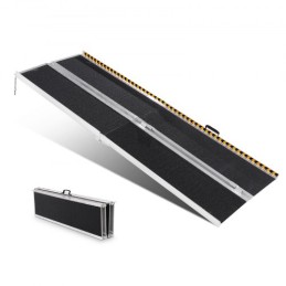 Portable Wheelchair Ramp, 7 ft 800 lbs Capacity, Non-Slip Aluminum Folding Threshold Ramp, Foldable Mobility Scooter Ramp Wheel