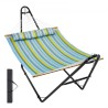Two Person Hammock with Stand Included Heavy Duty 480lb Capacity, Double Hammock with Portable Steel Stand and Carrying Bag and
