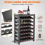 42 Bottle Modular Wine Rack, 7-Tier Solid Bamboo Wood Storage Racks with Table Top, Floor Freestanding Wines Holder Display Shel