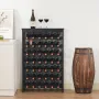 42 flaske 7-lags modulært vin rack bambus træ display hylde med
