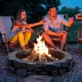 Bålring med grillbålring, 40 tommer ydre stål, gør-det-selv