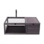 Tortoise Habitat, Wooden Tortoise House Indoor & Outdoor, Tortoise Enclosure with Hanging Light Stand, 2-Room Reptile Enclosure 