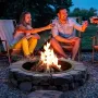 Fire Pit Ring, Fire Pit Insert with Barbecue Fire Ring, 35-In Outer/31-In Inner Diameter, 8.5in Height, Carbon Steel Liner DIY C