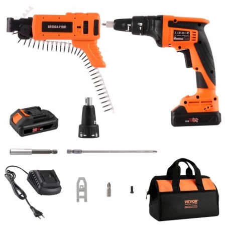 Drywall Screw Gun Auto-Feed, 20V Max Collated Drywall Screwgun, 4200RPM Brushless Cordless Drywall Gun Kit with 2 Battery