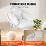 Hanging Hammock Swing Chair, Macramé Hanging Chair with Cushion and Mounting Hardware, Cotton Rope Swing Chair for Bedroom, Balc