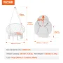 Hanging Hammock Swing Chair, Macramé Hanging Chair with Cushion and Mounting Hardware, Cotton Rope Swing Chair for Bedroom, Balc