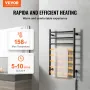 8 Bars Towel Warmer Rack, Wall Mounted Heated Towel Rack for Bathroom, IPX5 Waterpoof Towel Heater Rack with Timer & LED Display