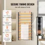 10 Bars Towel Warmer Rack, Wall Mounted Heated Towel Rack for Bathroom, IPX5 Waterpoof Towel Heater Rack with Timer & LED Displa