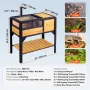 Tortoise Habitat, Wooden Tortoise House Indoor & Outdoor, Tortoise Enclosure with Light Stand, Reptile Enclosure Small Animal Ca