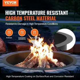 Fire Pit Ring Round 45 Inch Outer Steel Liner DIY Campfire Ring Firepit