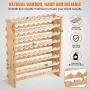 72 Bottle Upgrade Modular Wine Rack, Continuously Store Pinot Bottles, 8-Tier Bamboo Wood Storage Rack, Floor Freestanding Wines