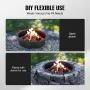 Fire Pit Ring, 35-Inch Outer/31-Inch Inner Diameter, 10inch Height Fire Pit Insert, Heavy Duty Carbon Steel Liner DIY Campfire R
