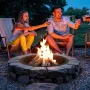 Fire Pit Ring, 35-Inch Outer/31-Inch Inner Diameter, 10inch Height Fire Pit Insert, Heavy Duty Carbon Steel Liner DIY Campfire R