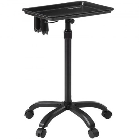 Salon Tray Cart, 30"-43" Height Adjustable Rolling Salon Tray, Cold-rolled Plate Tattoo Tray with 5 WheelsÂ (2 Lockable) for SPA