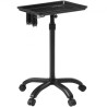 Salon Tray Cart, 30"-43" Height Adjustable Rolling Salon Tray, Cold-rolled Plate Tattoo Tray with 5 WheelsÂ (2 Lockable) for SPA