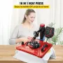Heat Press 30.5x38.1 cm 10 In 1 Heat Press 1000W Heat Press Machine with 360° Rotation Swing Away Red Heat Press T-Shirt Sublima