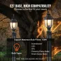 2 Pack Dusk to Dawn Outdoor Post Light, 390 mm, Waterproof Lamp Post Light Fixtures with 3.5 in Pier Mount Base Glass Shade, Lig