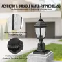 2 Pack Dusk to Dawn Outdoor Post Light, 390 mm, Waterproof Lamp Post Light Fixtures with 3.5 in Pier Mount Base Glass Shade, Lig