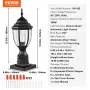 2 Pack Dusk to Dawn Outdoor Post Light, 390 mm, Waterproof Lamp Post Light Fixtures with 3.5 in Pier Mount Base Glass Shade, Lig