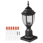 2 Pack Dusk to Dawn Outdoor Post Light, 390 mm, Waterproof Lamp Post Light Fixtures with 3.5 in Pier Mount Base Glass Shade, Lig