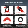 2 Pack 3/4 "D Ring Shackle med 7/8" Skruestift 62832 lbs Break