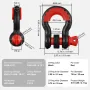 2 Pack 3/4 "D Ring Shackle med 7/8" Skruestift 62832 lbs Break