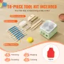 Mini Pottery Wheel, 0-320RPM Adjustable Speed Detachable Basin Forming Machine, 2.56in/3.94in 2 Turntables Electric Ceramic Whee