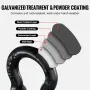 4 Pack 12.7 mm D Ring Shackle with 15.9 mm Screw Pin 8 Ton Break Strength