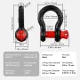 4 Pack 1/2 "D Ring Shackle med 5/8" Skruestift 17637 lbs Break