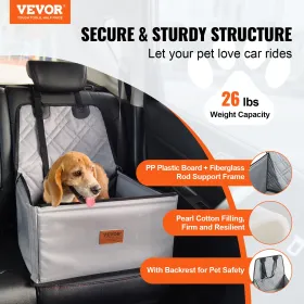 Dog Booster Car Seat Pet Car Seat til lille hund op til 26 kg grå