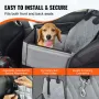 Dog Car Seat, Dog Booster Seat for Car with Support Frame, Pet Car Seat with Clip-On Safety Leash, Cotton Filling, Dog Car Bed f
