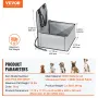 Dog Car Seat, Dog Booster Seat for Car with Support Frame, Pet Car Seat with Clip-On Safety Leash, Cotton Filling, Dog Car Bed f
