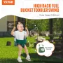 Gyngesæde til småbørn, høj ryg, fuld spand