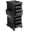 Ultimate Salon Trolley Cart, Lockable Beauty Salon Cart til stylist med 6 aftagelige skuffer og værktøjsholder, plast