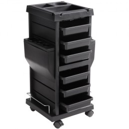 Ultimate Salon Trolley Cart, Lockable Beauty Salon Cart til stylist med 6 aftagelige skuffer og værktøjsholder, plast