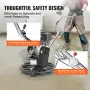Power Trowel, 24” Walk-Behind Cement Trowel with Float Pan, 6HP Gas-Powered Smooth Concrete Surface Finisher, Heavy Duty Commerc