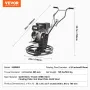 Power Trowel, 24” Walk-Behind Cement Trowel with Float Pan, 6HP Gas-Powered Smooth Concrete Surface Finisher, Heavy Duty Commerc