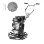 Power Trowel, 24” Walk-Behind Cement Trowel with Float Pan, 6HP Gas-Powered Smooth Concrete Surface Finisher, Heavy Duty Commerc