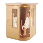 Far Infrared Wooden Sauna, Room Home Sauna Spa for 2 Person, Low EMF Far Infrared Hemlock Wood Sauna with Tempered Glass Door & 