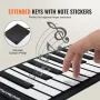 88 Keys Roll Up Keyboard Piano, 128 Rhythms, 128 Tones Portable Electric Digital Hand Roll Piano with Rechargeable Battery 2W Sp
