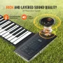 88 Keys Roll Up Keyboard Piano, 128 Rhythms, 128 Tones Portable Electric Digital Hand Roll Piano with Rechargeable Battery 2W Sp