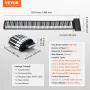 88 Keys Roll Up Keyboard Piano, 128 Rhythms, 128 Tones Portable Electric Digital Hand Roll Piano with Rechargeable Battery 2W Sp