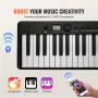 88 Key Folding Keyboard Piano, Bluetooth & MIDI, Portable Electronic Digital Foldable Piano with Stand Sustain Pedal Bag Touch S