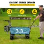 Collapsible Wagon Cart Camouflage, Foldable Wagon Cart Removable Canopy 600D Oxford Cloth, Collapsible Wagon Oversized Wheels, P