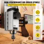 Air Cooled Spindle Motor 2.2KW CNC Spindle Motor 220V Square Air Cooled Spindle Motor ER20 Collet 24000 RPM CNC Spindle 6A Spind