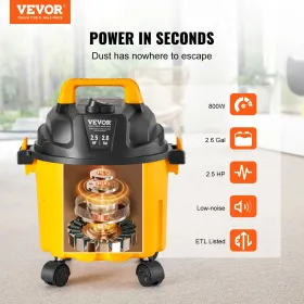 Våd/ tør butik vakuum vac 10l 2 peak hp m/ dyse rige